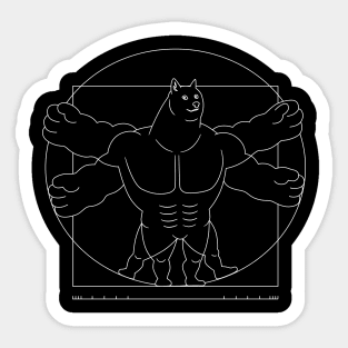 Vitruvian Swole Doge Sticker